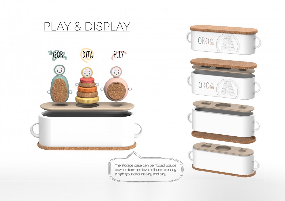 An image of OROA is a traditional/digital children’s toy set by Katie Galley