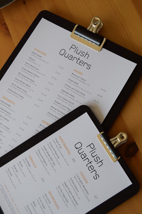 Plush Quarters Hotel Menus by Stephanie Dowd