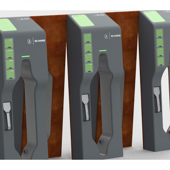 Image of Josh Ellis' RE-Charge, a smart electric bike charging station aimed at electric mountain bike users.