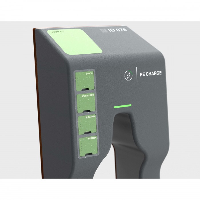 Image of Josh Ellis' RE-Charge, a smart electric bike charging station aimed at electric mountain bike users.