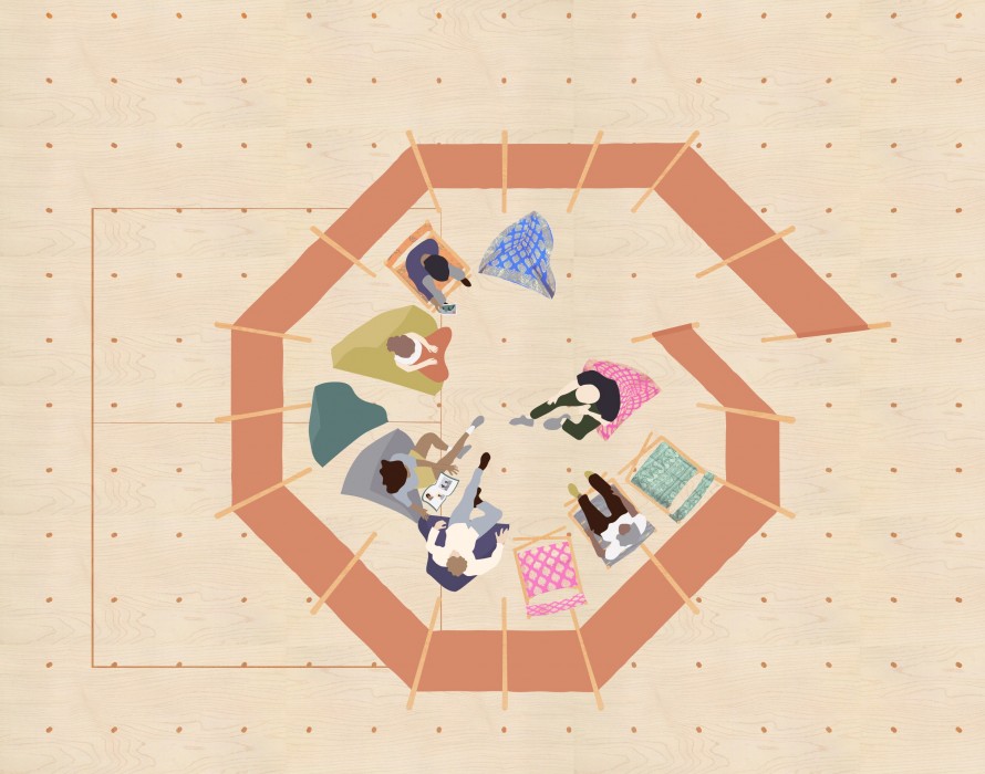 Image of Chandni Soren's Sewing Cube Exhibition