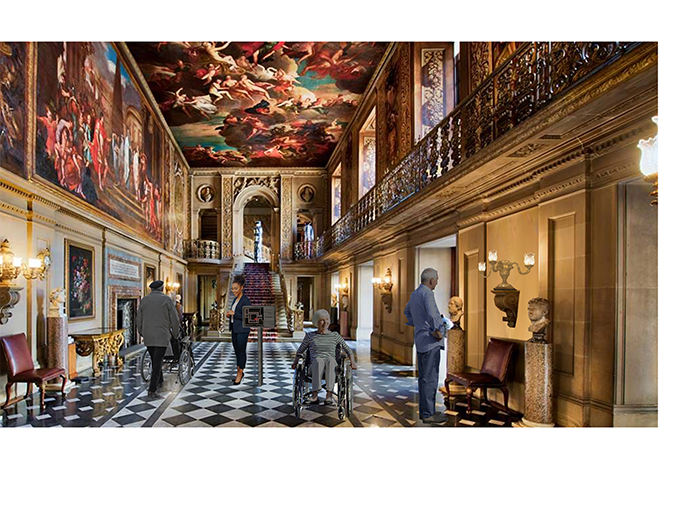 Chatsworth House Painted Hall Exhibition with Sustainable Wall Light