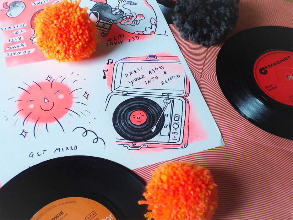 A 'magic zine' with illustrations, called 'Fun Things to Do with Your Corpse'