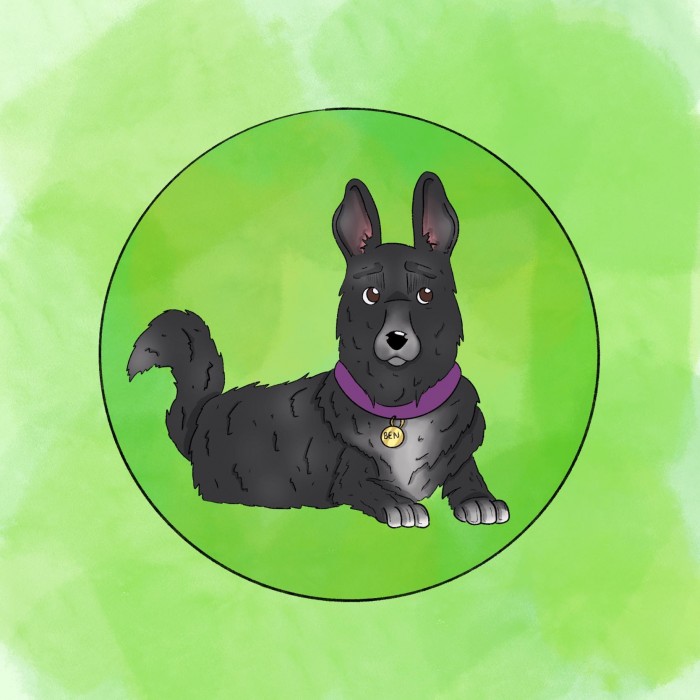 a digital illustration of a dog