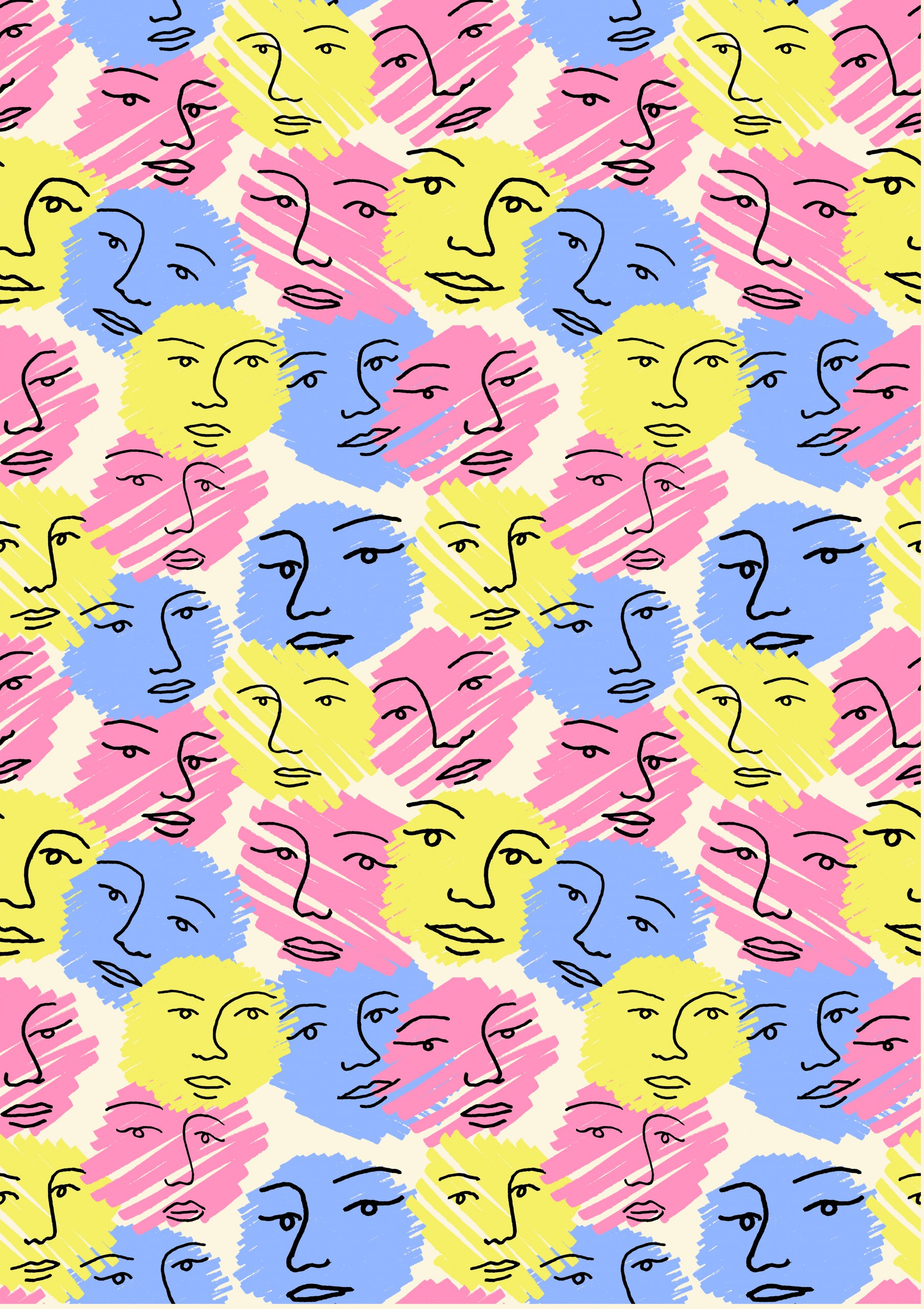 Faces Wallpaper Repeat Pattern