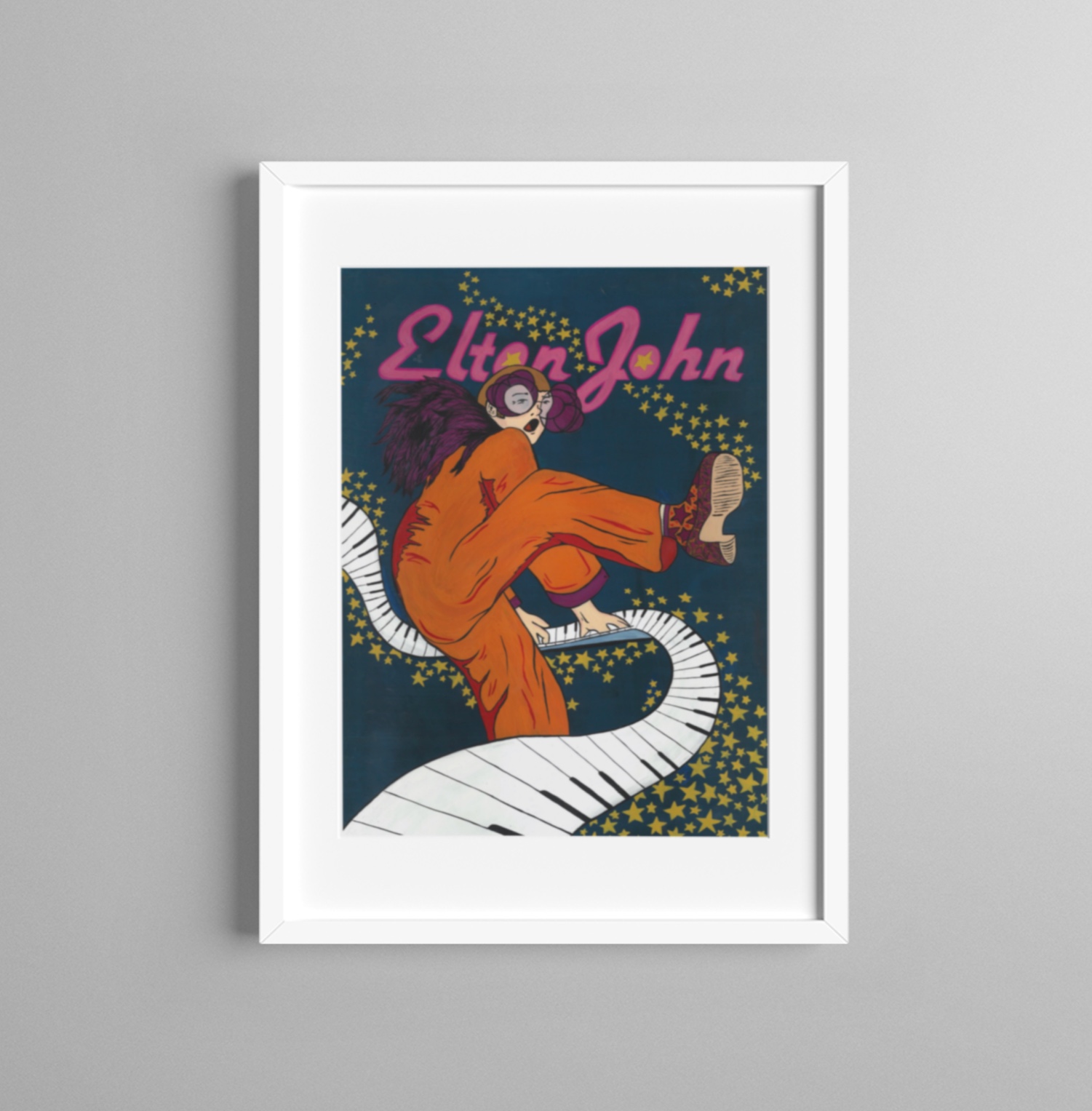 That 70s Song Elton John &#8211; Gouache painting- 2021 &#8211; 29 x 42 cm &#8211; CHARLOTTE DALES