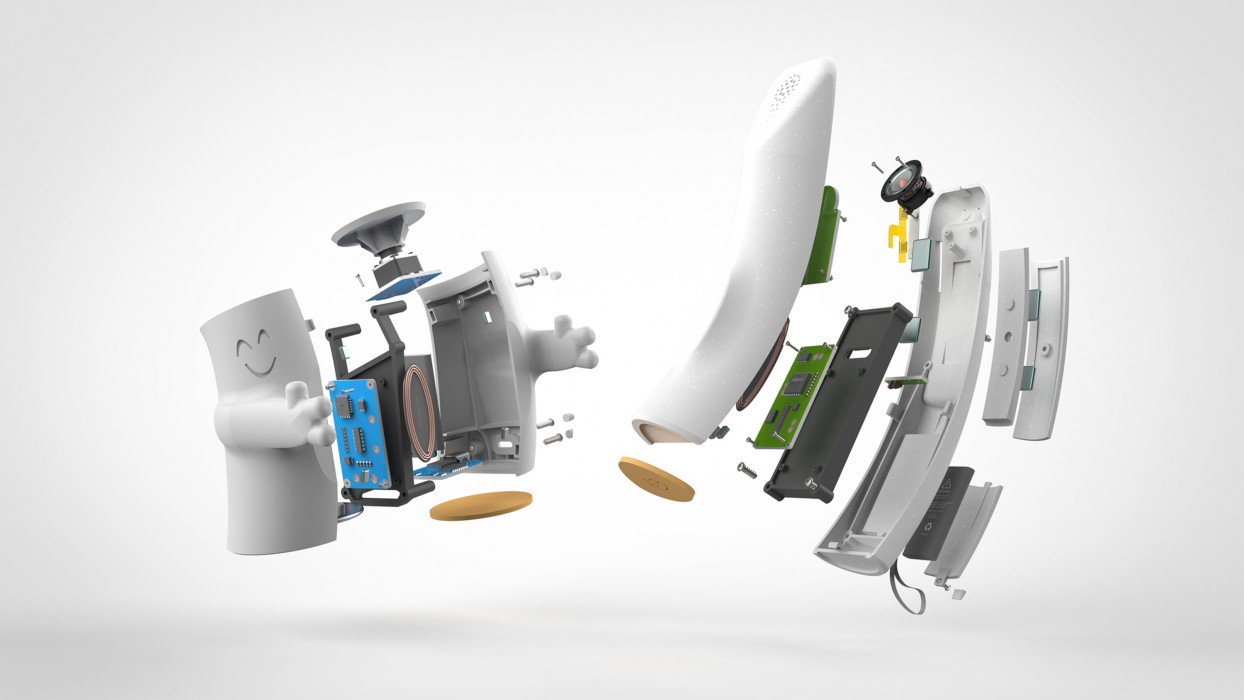 Various Materials, 5cm x 10cm & 3cm x 15.1cm - Exploded view of both parts looking at the interior details and components that go into the product.