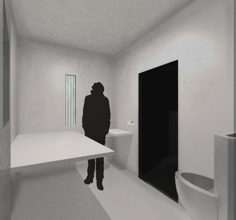 Here users will be able to experience what it’s like to be inside a prison cell. Staged to be someone’s cell, the room contains a few personal items, such as a photograph, to humanise the experience. In this room the narrative will start playing and the occupant of the cell will introduce you to life inside the hole.