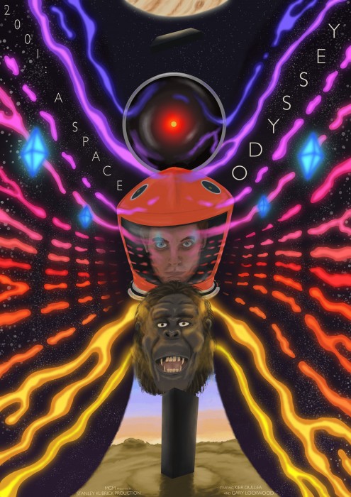 An alternative movie poster for '2001: A Space Odyessy'