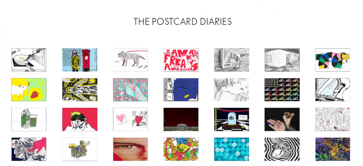 A selection of Postcards, written and designed by Adam Grant-Smith.