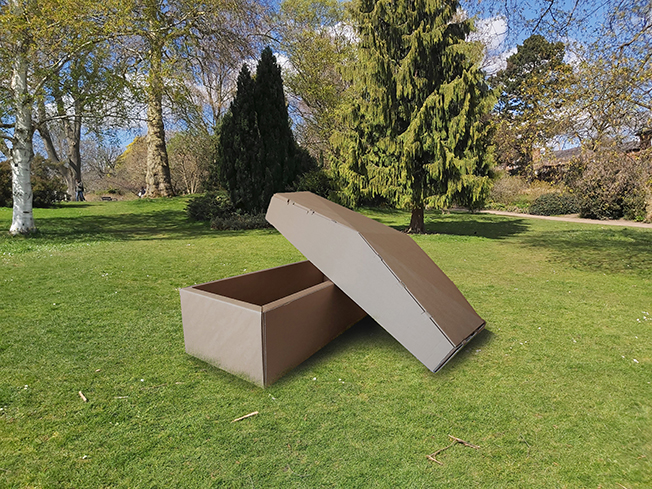 The base and lid are created using 5mm thick cardboard