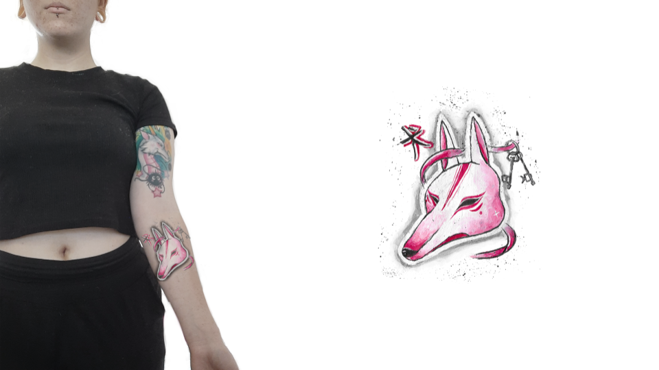 Dog Kitsune Tattoo Design