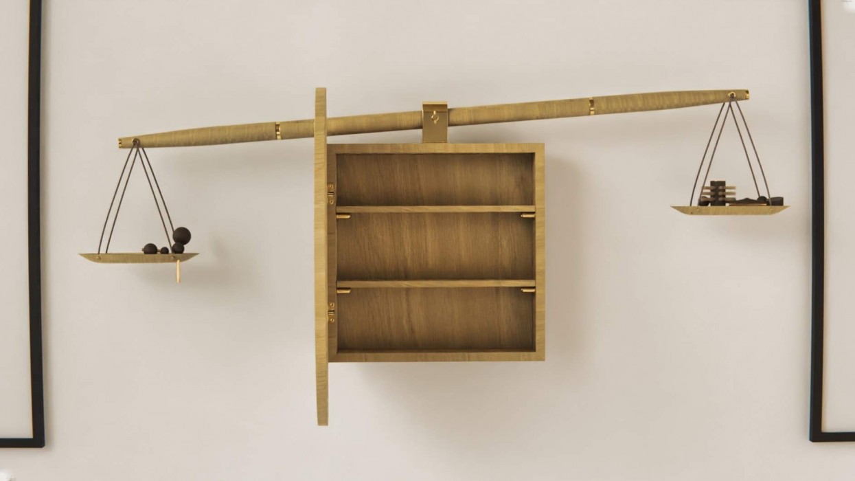 Healthy routine product with tactile elements and shelf