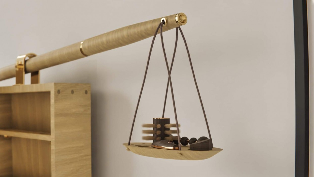 Healthy routine product with tactile elements and shelf