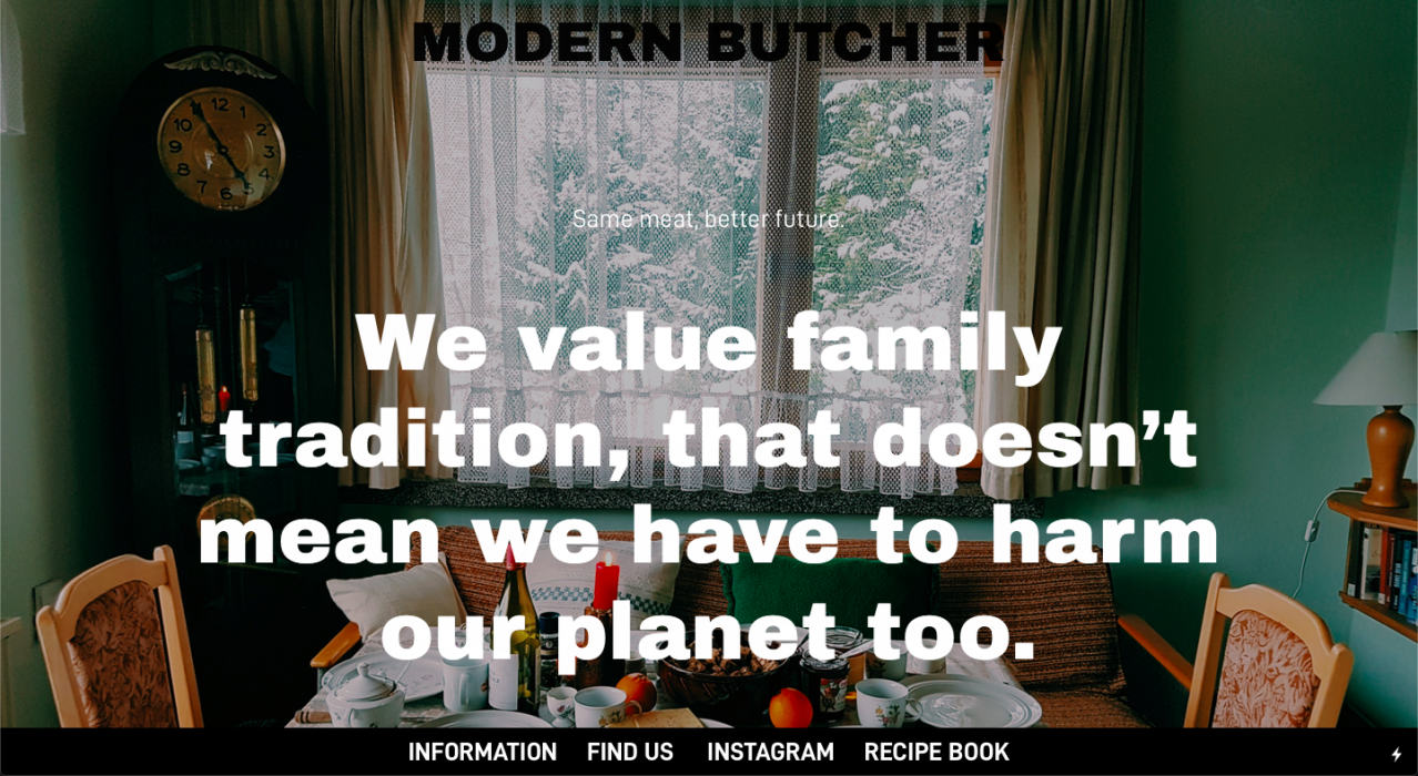 The Modern Butcher Website screenshot