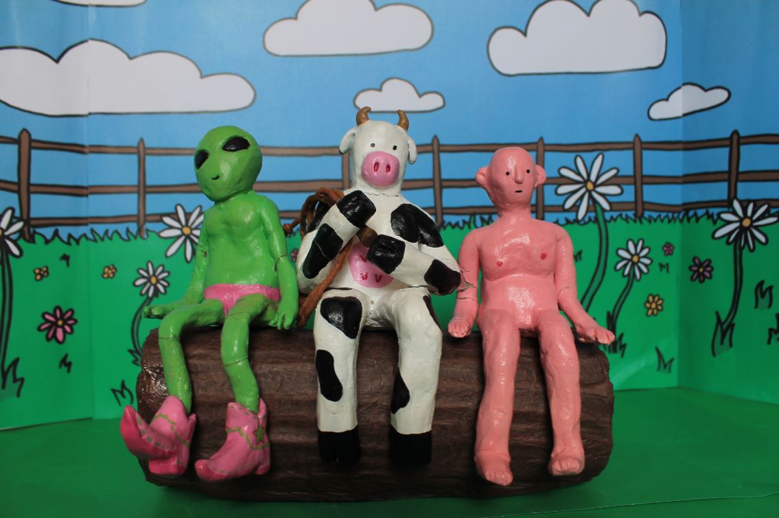 Steve, John and Daisy on a Log &#8211; OLIVIA THOMAS