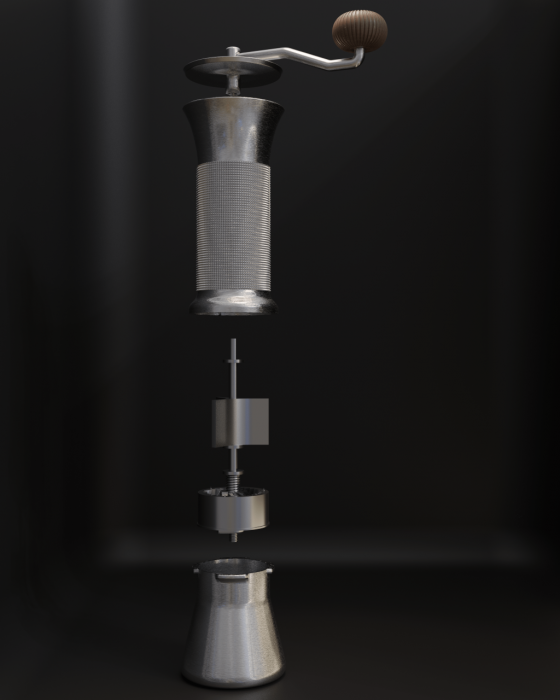 Photograph of the Al13 Bauxite coffee grinder design