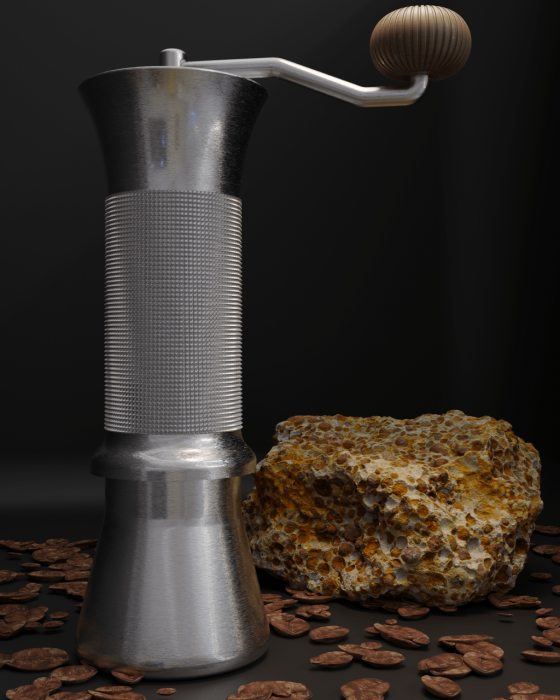 Photograph of the Al13 Bauxite coffee grinder design