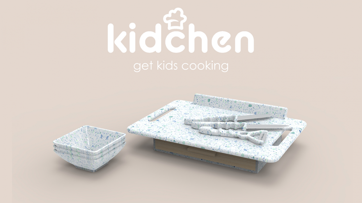 A rendering of a children's cooking set