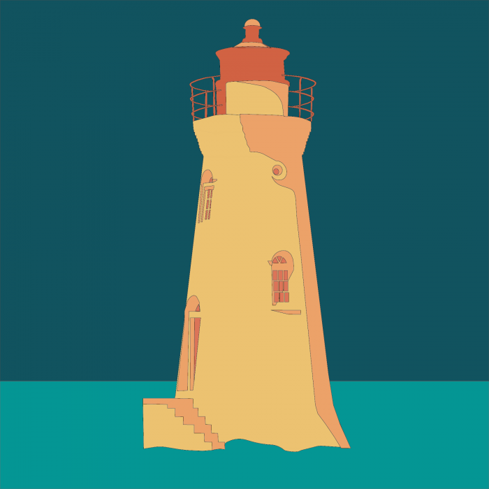 A computer illustrated light house