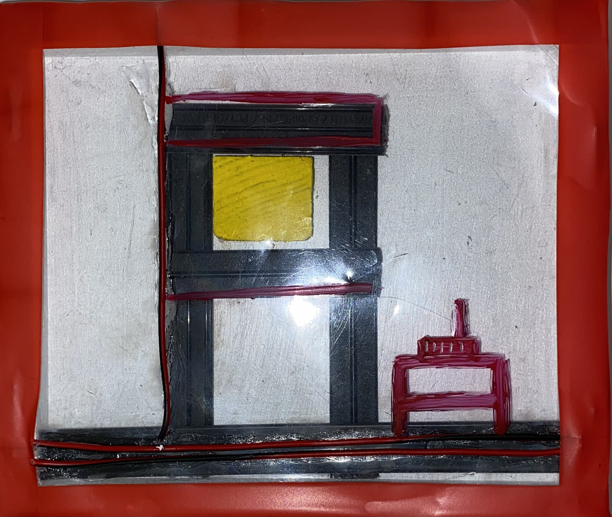 Plastic Layers, Dvd Cases and Wood, 10 cm x 15 cm, 2022