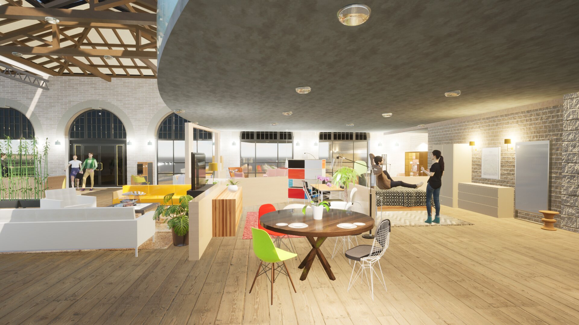 Furniture display on ground floor